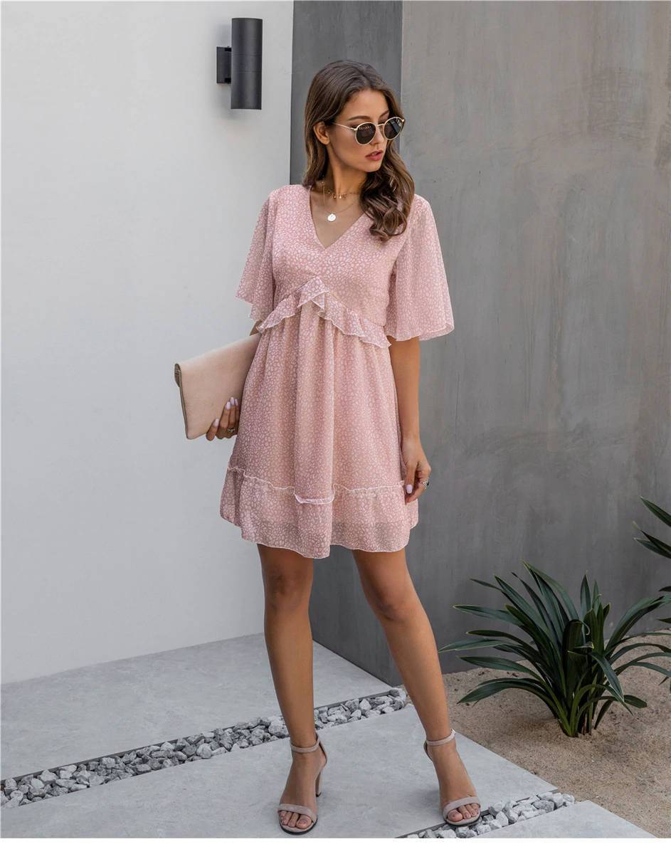 Boho Chic Powder Pink Dress