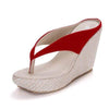 Boho Chic Red Wedge Flip Flop