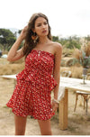 Boho Chic Summer Red Set (Bustier top + Short)