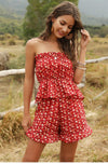 Boho Chic Summer Red Set (Bustier top + Short)