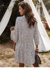 Boho Chic White Dress with black spots pattern