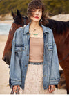 Boho Denim Fringed Jacket