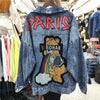 Boho Denim Jacket Teddy Bears