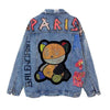 Boho Denim Jacket Teddy Bears