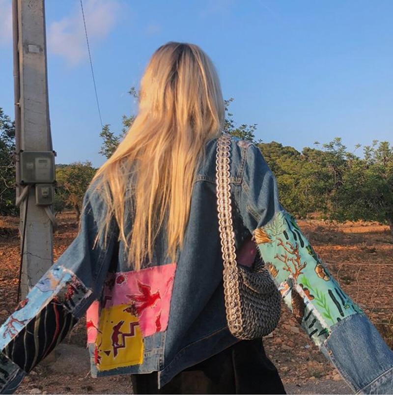 Boho Denim Jacket with Patchworks