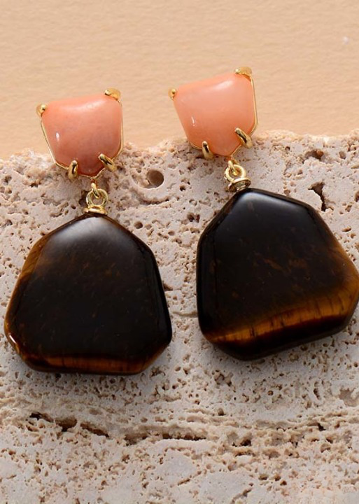 Boho Earrings - Natural Stone