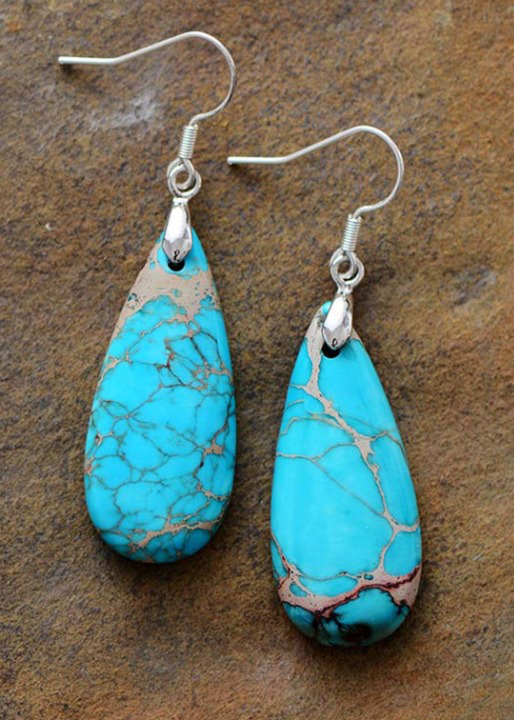 Natural Stone Boho Dangle Earrings