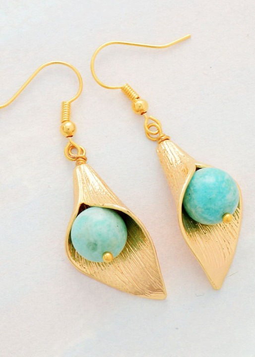 Boho Earrings - Gold Flower