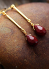 Gold Boho Earrings Red Jaspers