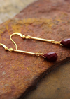 Gold Boho Earrings Red Jaspers