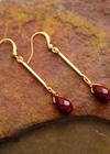 Gold Boho Earrings Red Jaspers