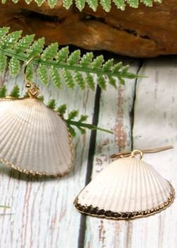 Boho Earrings - Natural Shell Gold