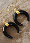 Gold Boho Earrings - Natural Stone