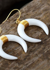 Gold Boho Earrings - Natural Stone