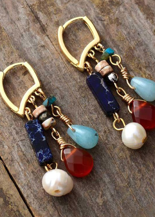 Elegant Boho Dangle Beaded Earrings