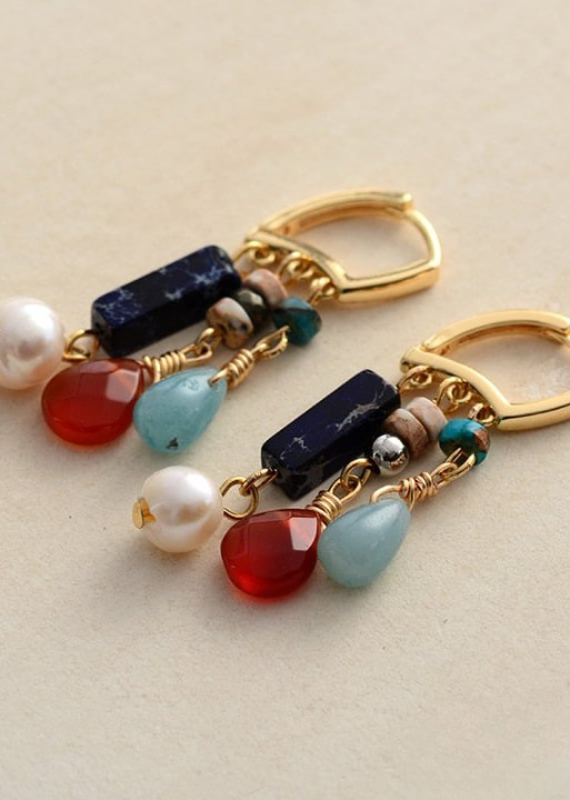 Elegant Boho Dangle Beaded Earrings
