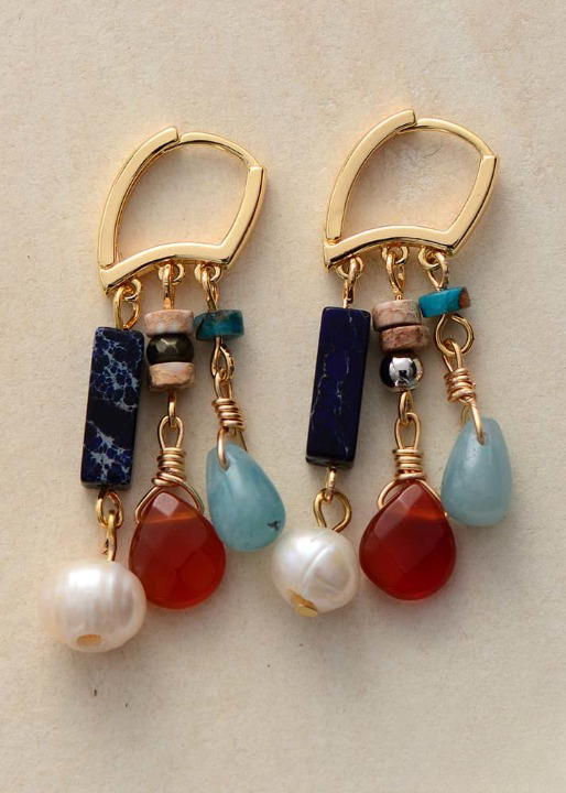 Elegant Boho Dangle Beaded Earrings