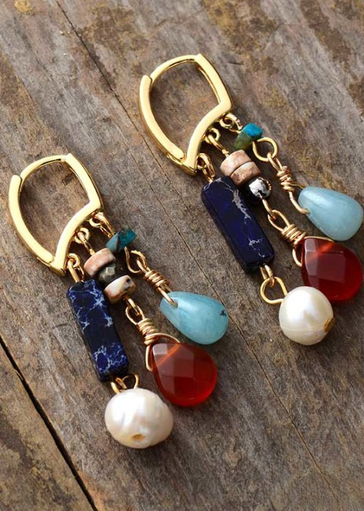 Elegant Boho Dangle Beaded Earrings