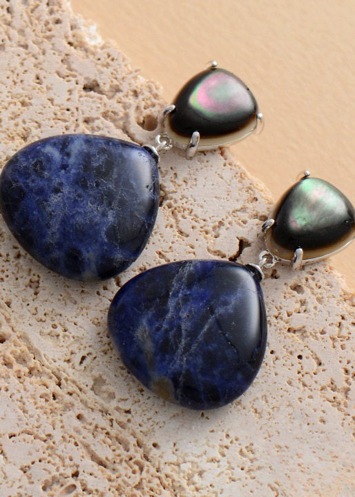 Boho Chic Earrings - Natural Stone