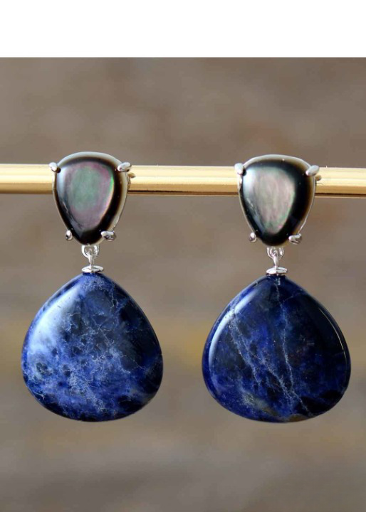Boho Chic Earrings - Natural Stone
