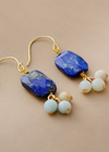 Boho Dangle Earrings - Square Blue Lapise