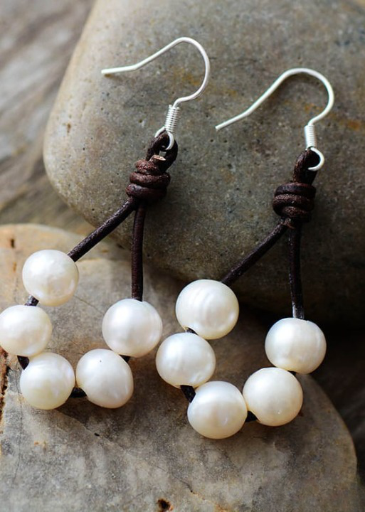 Boho Pearl Dangle Earrings