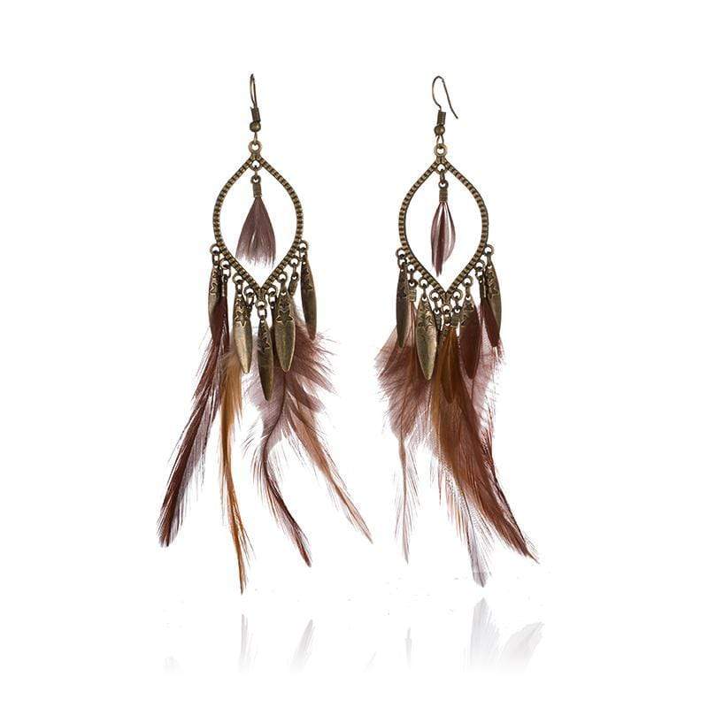 Boho Earrings Light Feathers