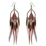 Boho Earrings Light Feathers