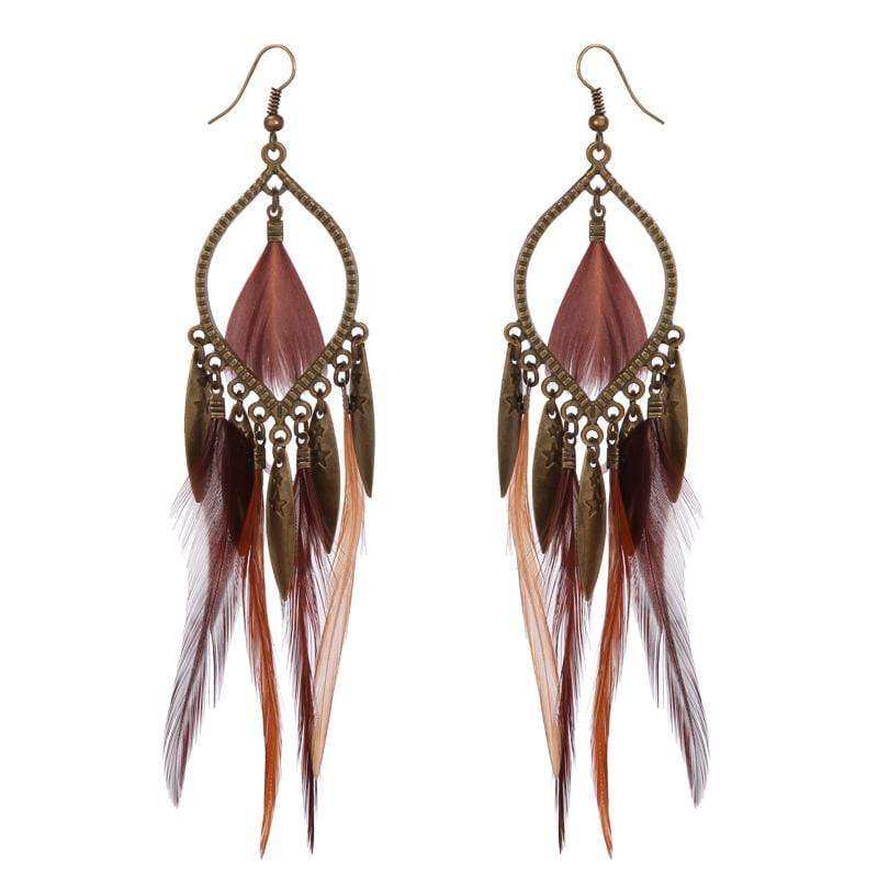 Boho Earrings Light Feathers