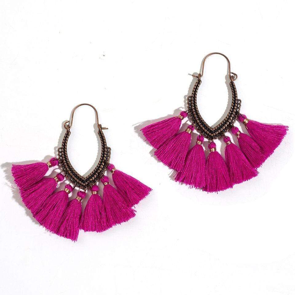 Boho Earrings Pompoms