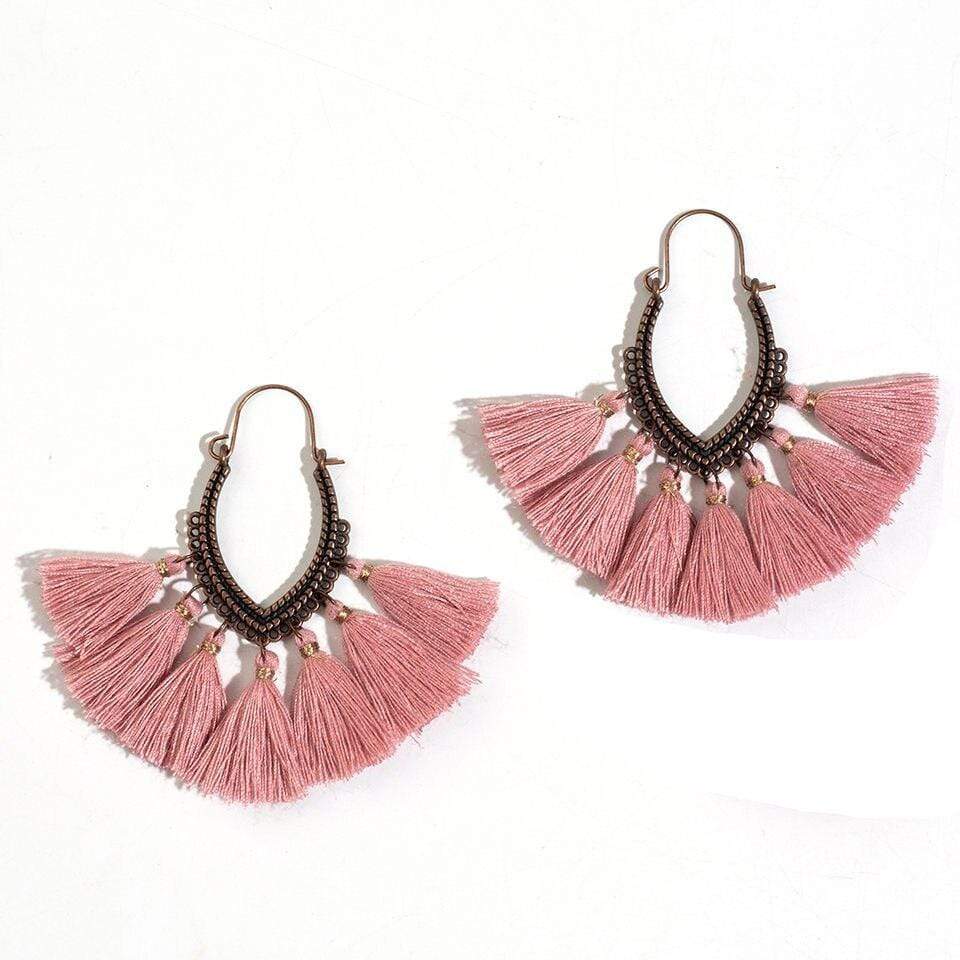 Boho Earrings Pompoms