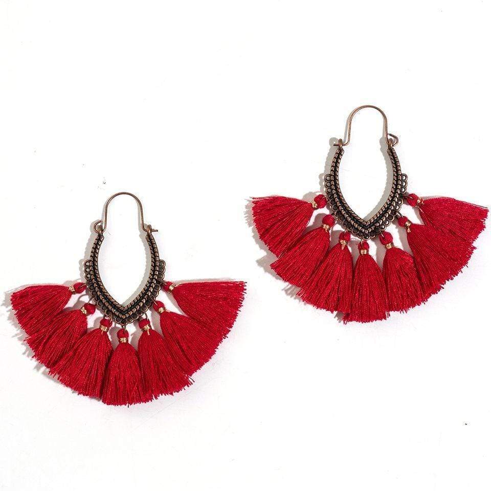 Boho Earrings Pompoms