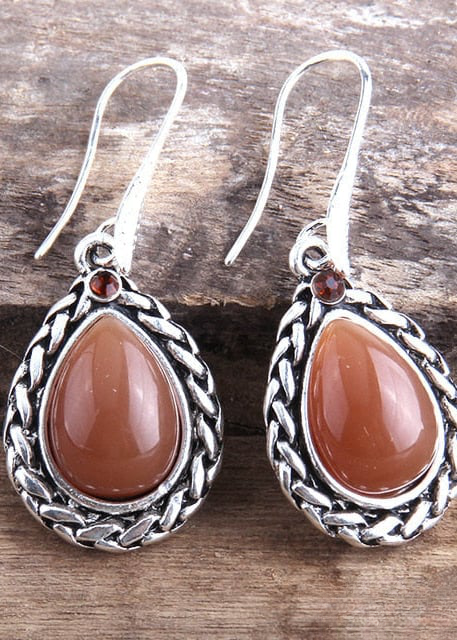 Black Silver Boho Dangle Earrings