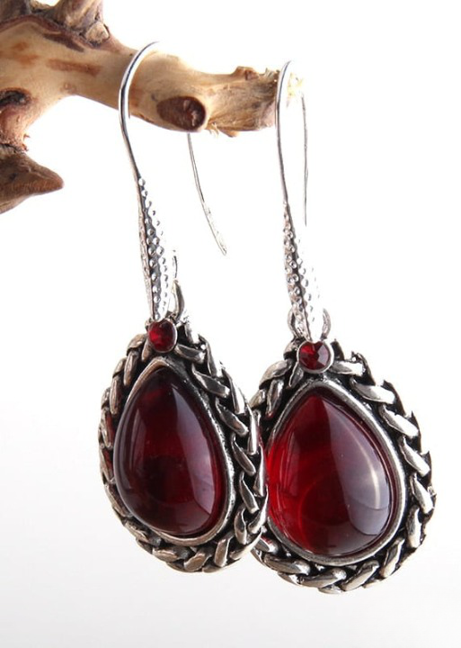 Black Silver Boho Dangle Earrings