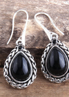 Black Silver Boho Dangle Earrings