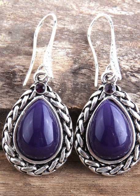 Black Silver Boho Dangle Earrings