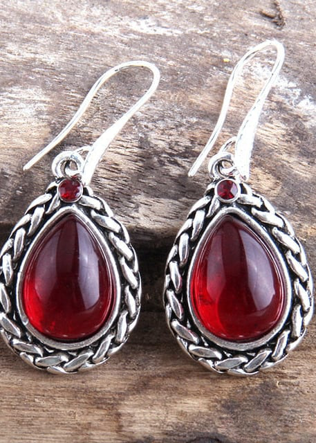 Black Silver Boho Dangle Earrings