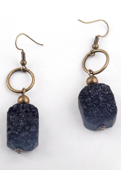 Boho Dangle Earrings - Natural Stone