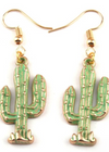 Boho Dangle Earrings - Green Cactus