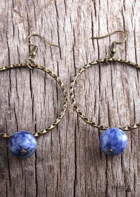 Boho Vintage Earrings - Natural Stone
