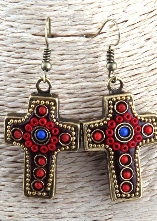 Cross Vintage Boho Earrings