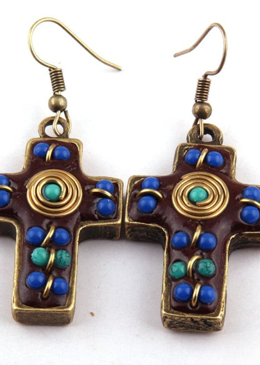 Cross Vintage Boho Earrings