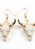 Gold Boho Earrings - White Horn
