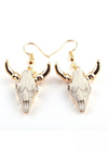 Gold Boho Earrings - White Horn