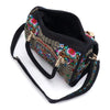 Boho Embroidered Flowers Black Purse