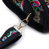 Boho Embroidered Flowers Black Purse