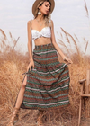 Boho Split maxi Skirt with Ethnic Print