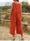 Boho Flared Jumpsuit in Orange-Red