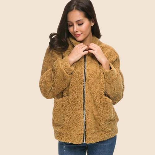 Boho Fleece Camel Jacket