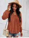 Boho Floral Brown Blouse